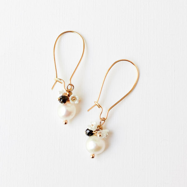 Festive Handmade Pearl Cluster Dangle Earrings