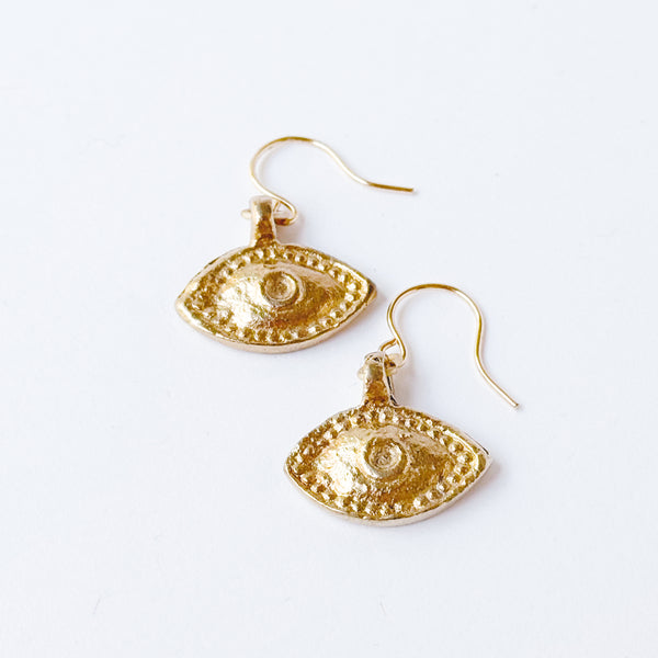 Gold Eye Charm Earrings – Brass Eye Jewelry