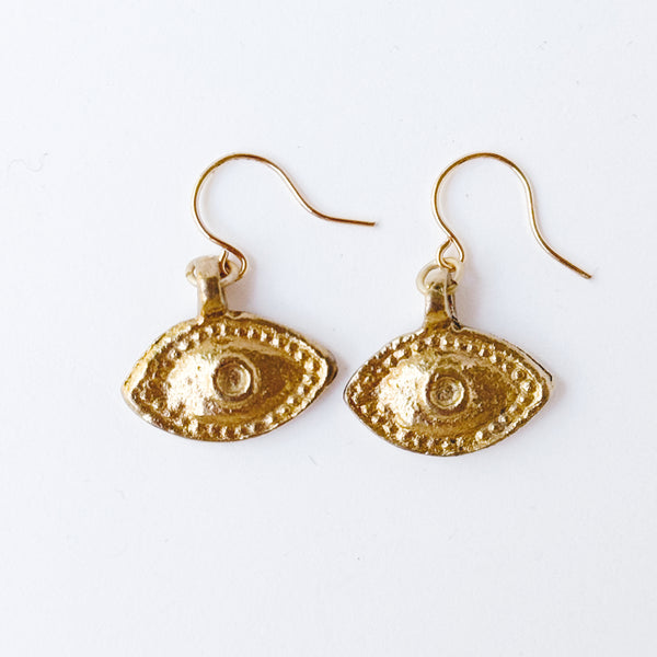 Gold Eye Charm Earrings – Brass Eye Jewelry