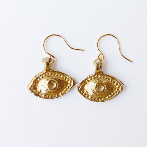 Gold Eye Charm Earrings – Brass Eye Jewelry