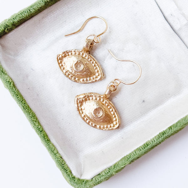 Gold Eye Charm Earrings – Brass Eye Jewelry