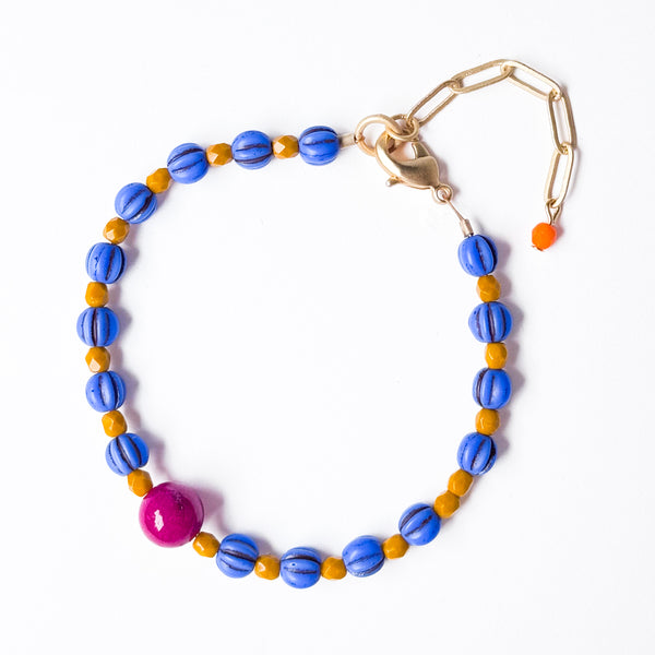 Adjustable Glass Bead Bracelet | Colorful Boho Bracelet