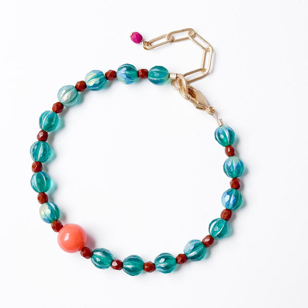 Adjustable Glass Bead Bracelet | Colorful Boho Bracelet