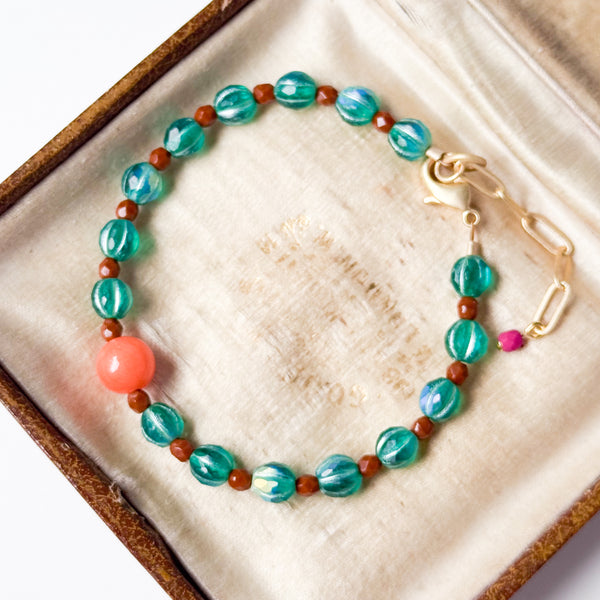 Adjustable Glass Bead Bracelet | Colorful Boho Bracelet