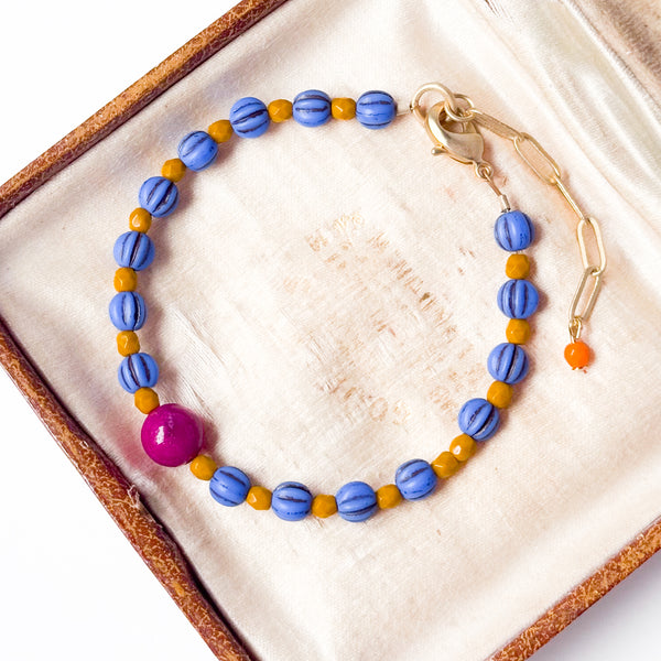 Adjustable Glass Bead Bracelet | Colorful Boho Bracelet