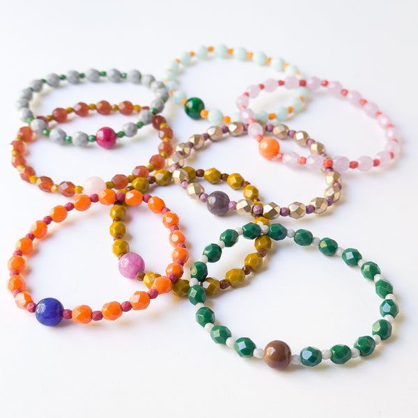 Beaded Stretch Bracelet – Handmade Stacking & Layering Bracelet