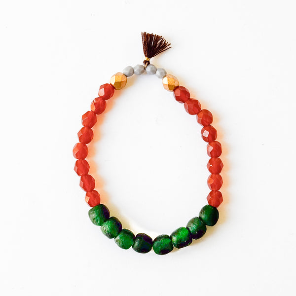 New Winter Colors – Recycled Glass Bead Stretch Bracelets