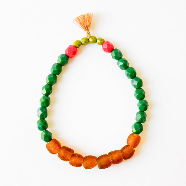 New Winter Colors – Recycled Glass Bead Stretch Bracelets