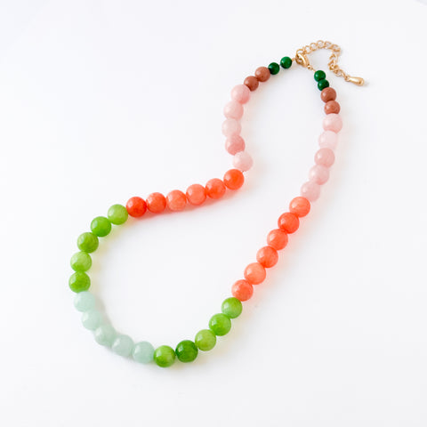 Bold Dyed Jade Necklace with Large Graduated Beads