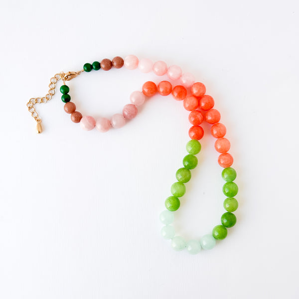 Bold Dyed Jade Necklace with Large Graduated Beads
