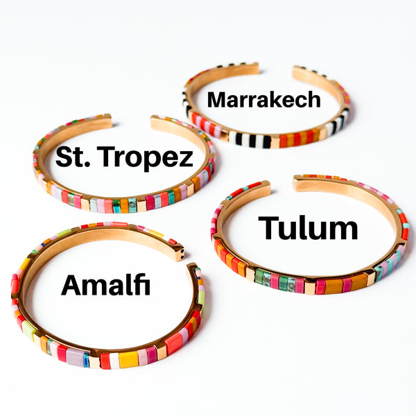 Colorful Tila Bead Adjustable Cuff Bracelet