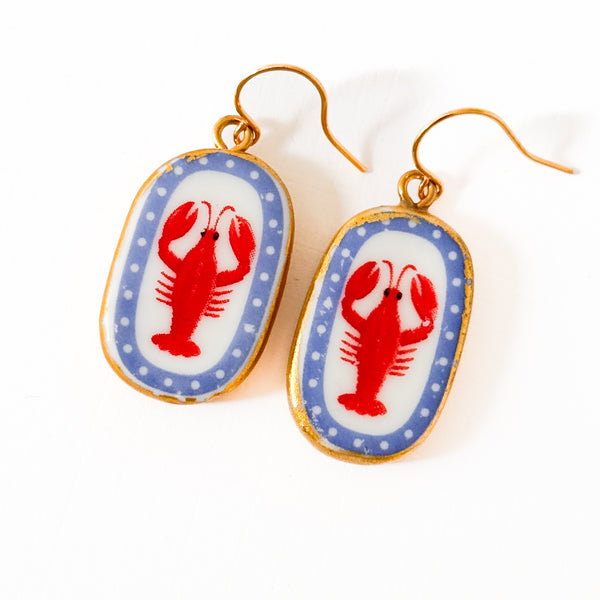Ceramic Lobster Earrings – Nautical Summer Jewelry
