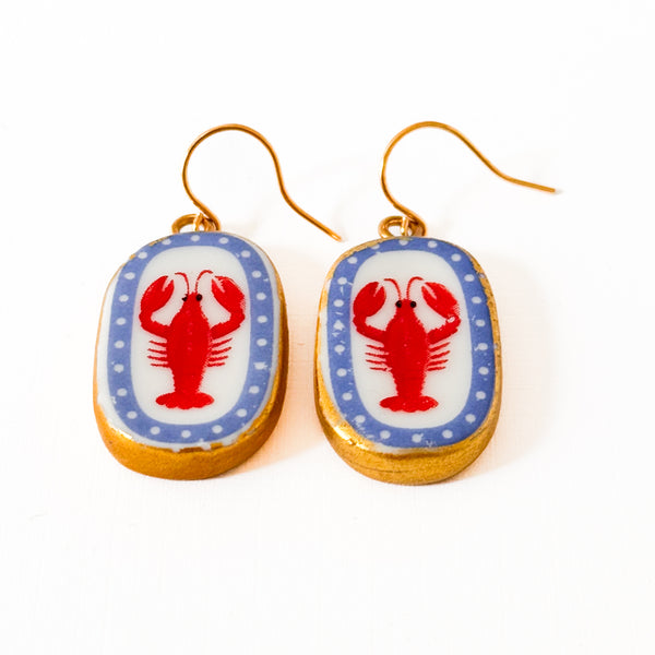 Ceramic Lobster Earrings – Nautical Summer Jewelry
