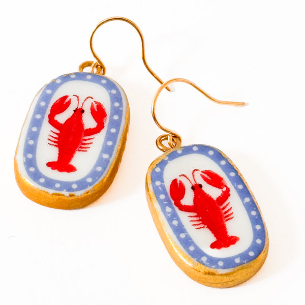 Ceramic Lobster Earrings – Nautical Summer Jewelry