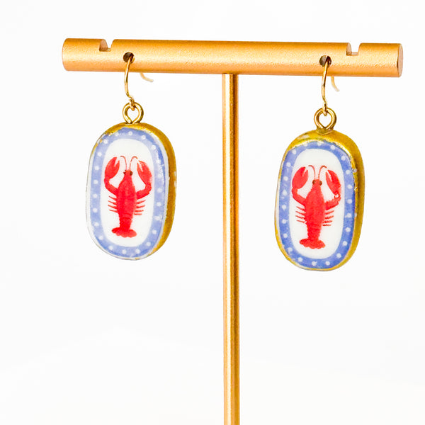 Ceramic Lobster Earrings – Nautical Summer Jewelry