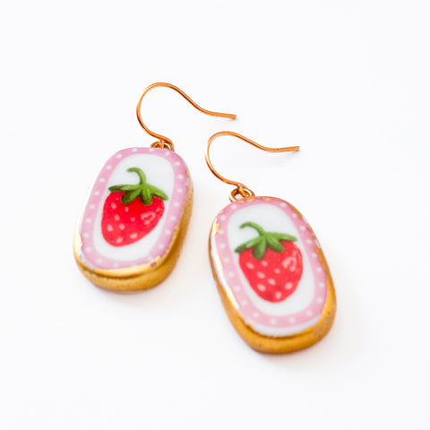 Strawberry Ceramic Earrings