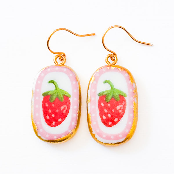 Strawberry Ceramic Earrings