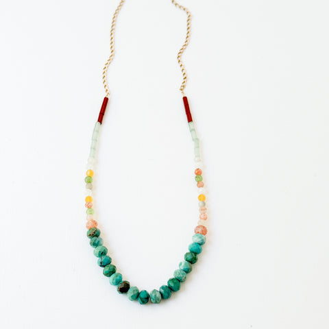 Dainty Turquoise and Multi-Gemstone Necklace