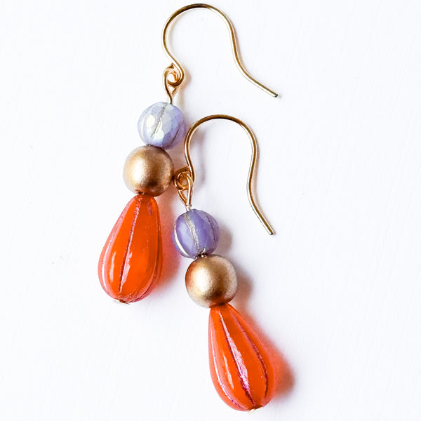 Czech Glass Drop Earrings | Colorful Artisan Jewelry