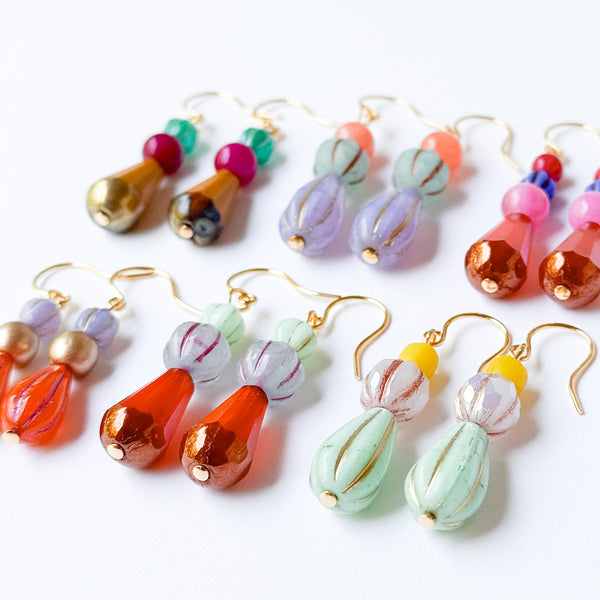 Czech Glass Drop Earrings | Colorful Artisan Jewelry