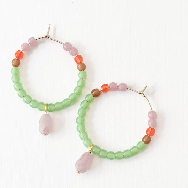 Dainty Gold-Filled Hoops with Tiny Beads