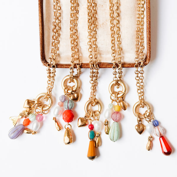 Long Beaded Charm Necklace | Interchangeable Charms
