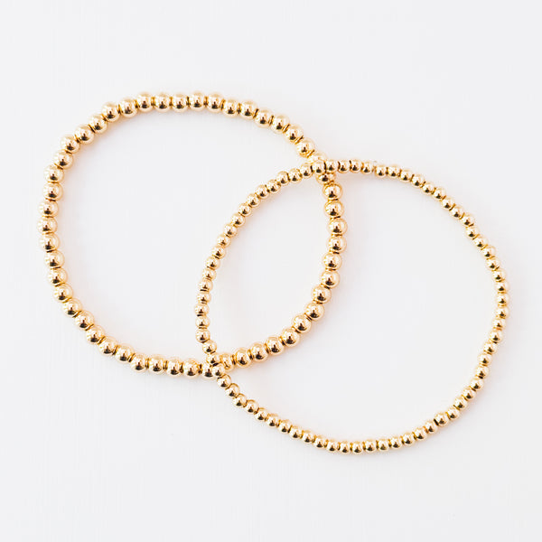 Gold Filled Beaded Bracelet - Waterproof, Everyday Jewelry