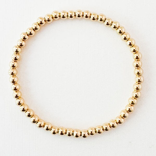 Gold Filled Beaded Bracelet - Waterproof, Everyday Jewelry