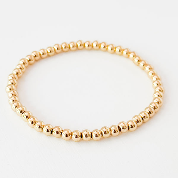 Gold Filled Beaded Bracelet - Waterproof, Everyday Jewelry