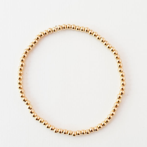Gold Filled Beaded Bracelet - Waterproof, Everyday Jewelry