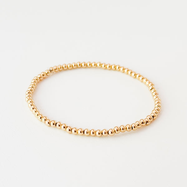 Gold Filled Beaded Bracelet - Waterproof, Everyday Jewelry