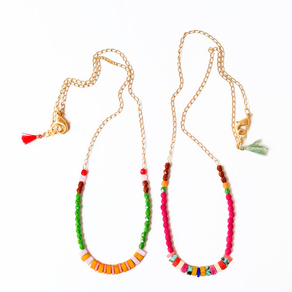 24K Gold Plated Tila Bead Necklace – Colorful Miyuki Beads