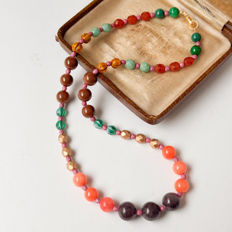 Fall Beaded Statement Necklace | Colorful Boho Jewelry
