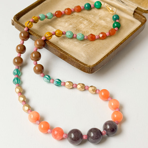 Fall Beaded Statement Necklace | Colorful Boho Jewelry