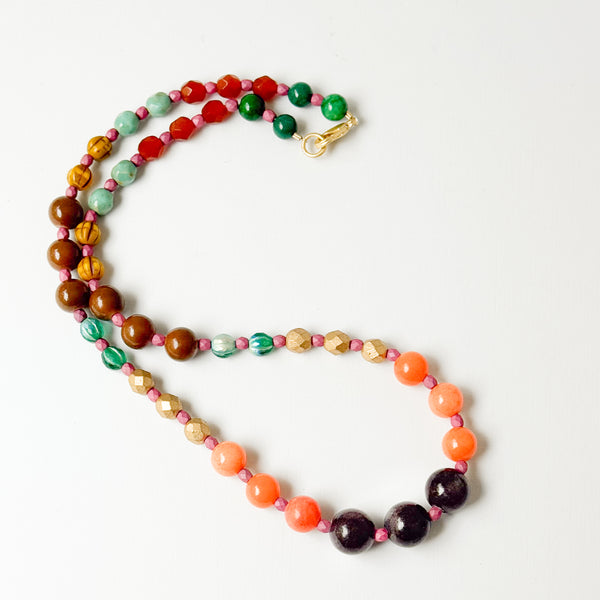 Fall Beaded Statement Necklace | Colorful Boho Jewelry