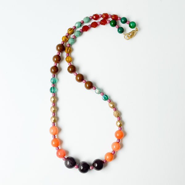 Fall Beaded Statement Necklace | Colorful Boho Jewelry