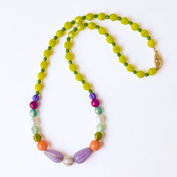 Colorful Beaded Statement Necklace | Freshwater Pearl