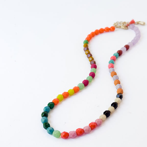 Colorful Beaded Necklace with Tassel