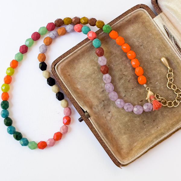 Colorful Beaded Necklace with Tassel