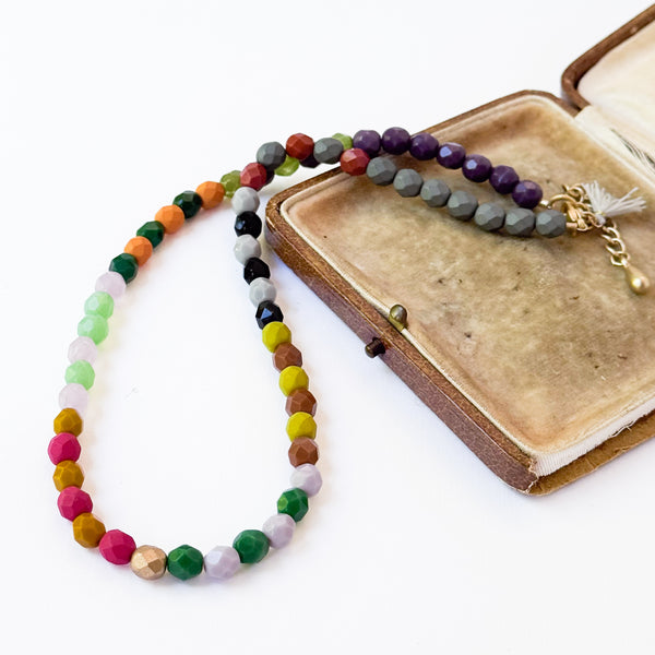 Colorful Beaded Necklace with Tassel