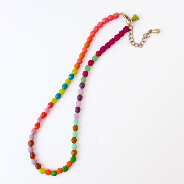 Colorful Beaded Necklace with Tassel
