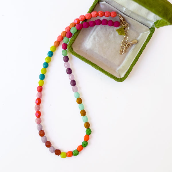 Colorful Beaded Necklace with Tassel