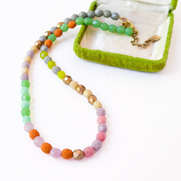 Colorful Beaded Necklace with Tassel