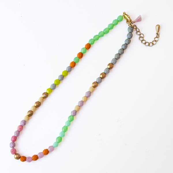 Colorful Beaded Necklace with Tassel