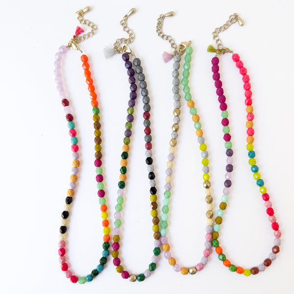 Colorful Beaded Necklace with Tassel