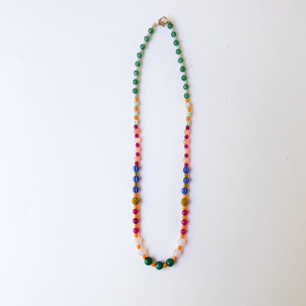 Delicate Colorful Beaded Necklace – Multicolor Boho Jewelry