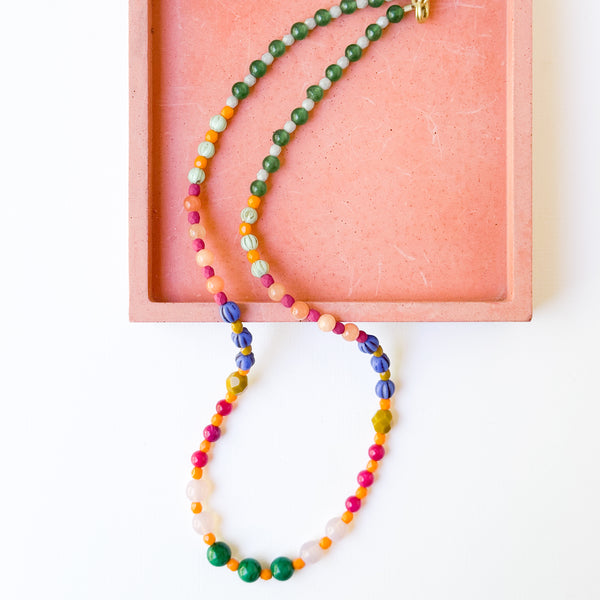 Delicate Colorful Beaded Necklace – Multicolor Boho Jewelry