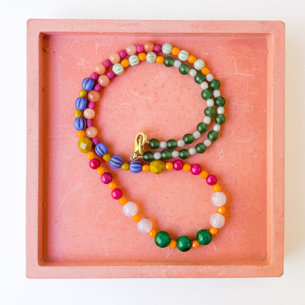 Delicate Colorful Beaded Necklace – Multicolor Boho Jewelry