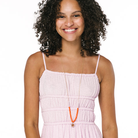 Big Flower Pendant Bead Necklace