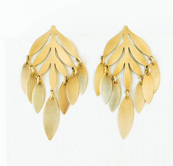 Botanical leaf Stud Earrings